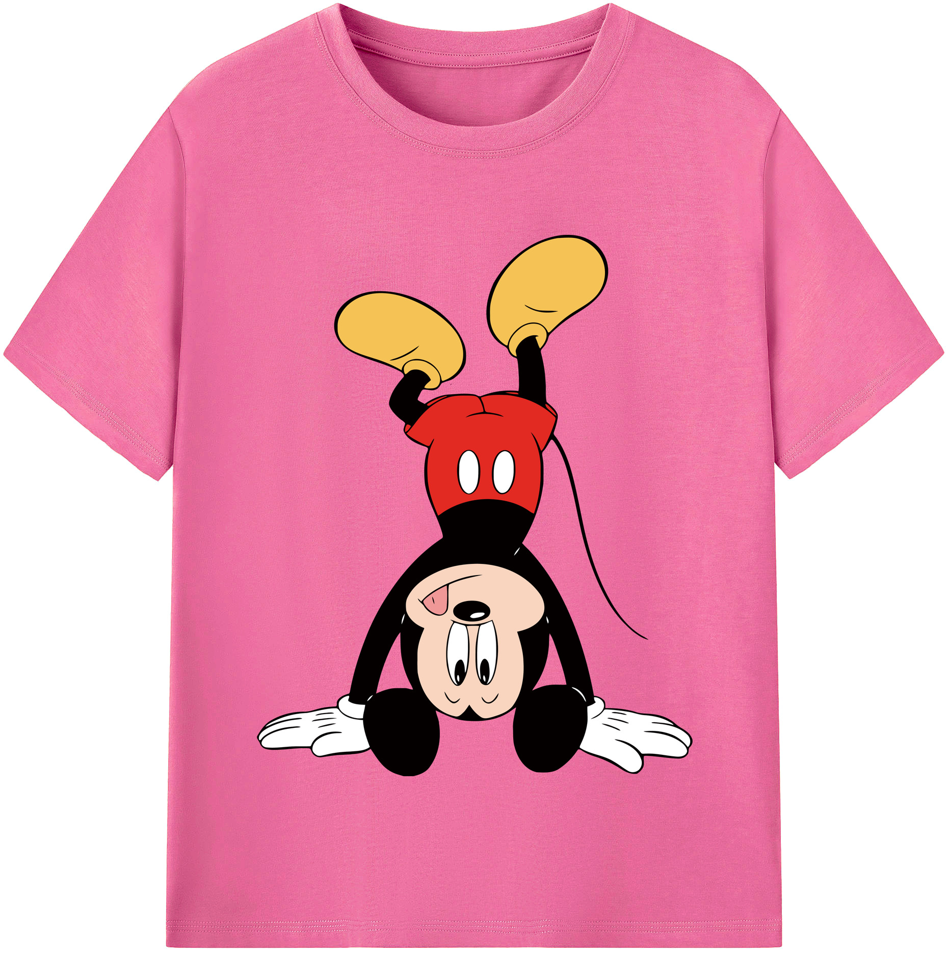 （画像用） ミッキーマウス Mickey Mouse レディースカジュアルプリントTシャツ（綿100％）